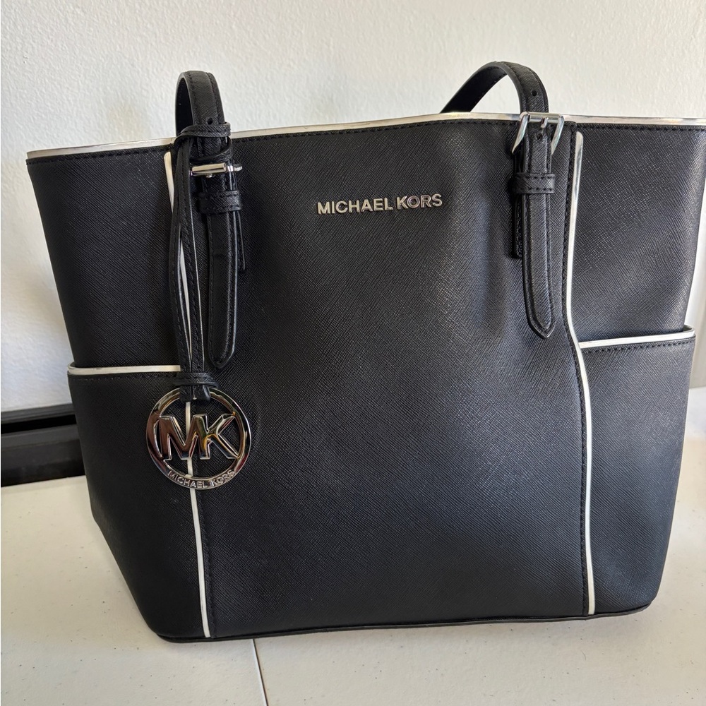 Michael Kors Black Tote Bag with Trim